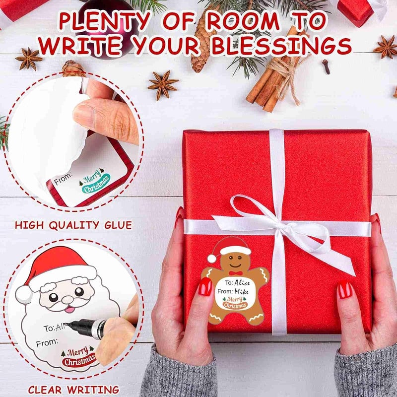 Dreecy Christmas Gift Tags Stickers, 120 Pcs Christmas Presents Tags Stickers, Self Adhesive Christmas Name Tags Stickers, Christmas Labels Stickers for Gifts Wrap Envelope Holiday Decor (2 x 2.6 Inch) - Image 3